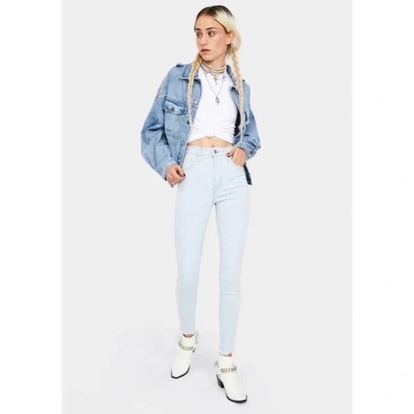 RARE Levi's Mile High Super Skinny Jeans Down To Mars Aritzia Dolls Kill - Picture 1 of 7